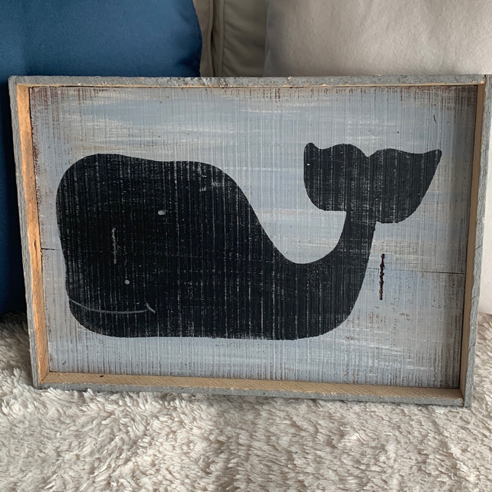 Handmade whale hanging or tray